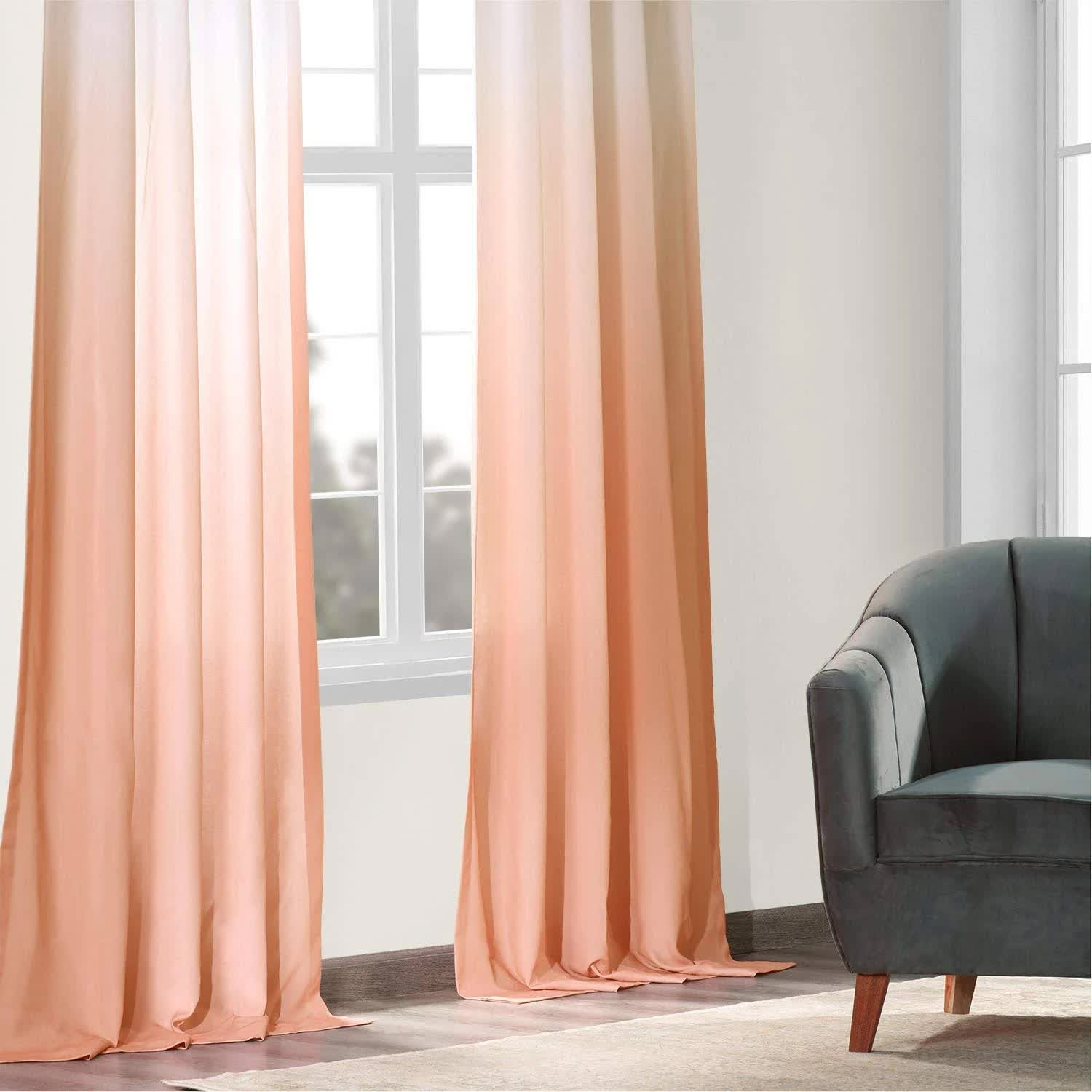 Exclusive Fabrics Ombre Faux Linen Semi Sheer Curtain - 50 x 108 - Ombre L9YOQ5_37GA Exclusive Fabrics Ombre Faux Linen Semi Sheer Curtain - 50 x 108 - Ombre L9YOQ5_37GA