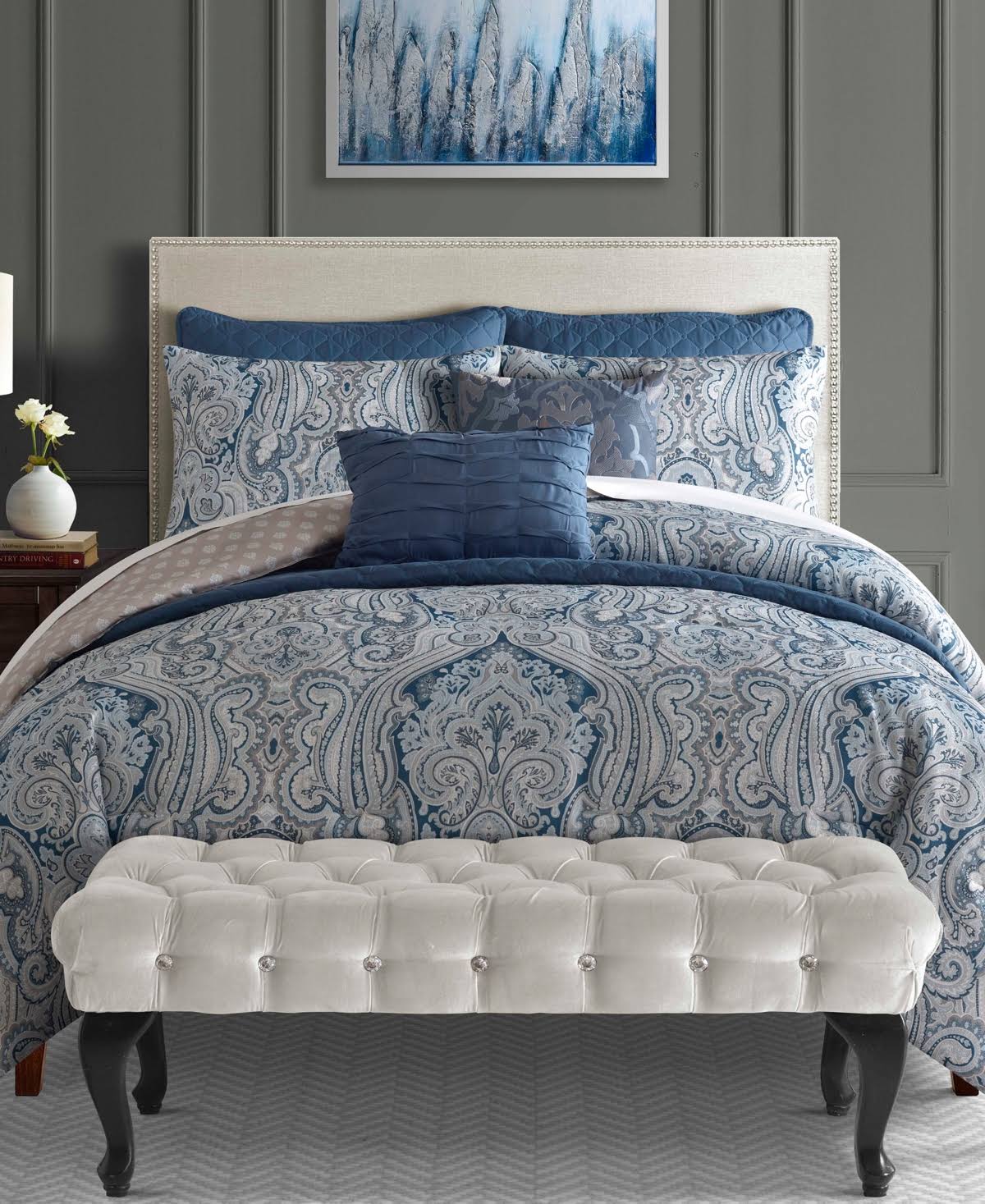 Willoughby 8-Pc. Reversible King Comforter and Coverlet Set - OSKKJJ_TMNI Willoughby 8-Pc. Reversible King Comforter and Coverlet Set - OSKKJJ_TMNI
