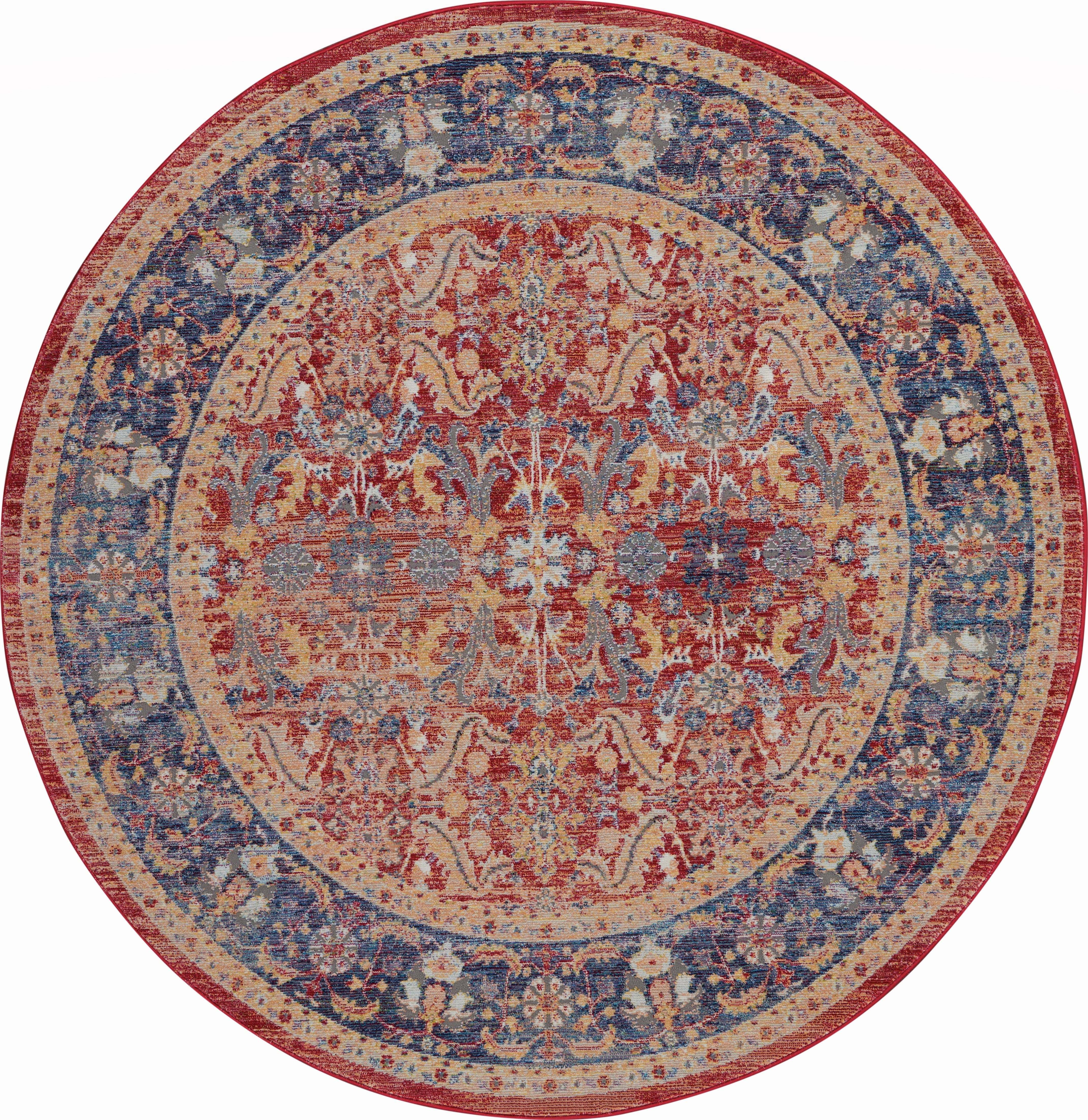 Nourison Ankara Global ANR02 Area Rug, 6' x 6' Round / VKMG3W_0UUO Nourison Ankara Global ANR02 Area Rug, 6' x 6' Round / VKMG3W_0UUO