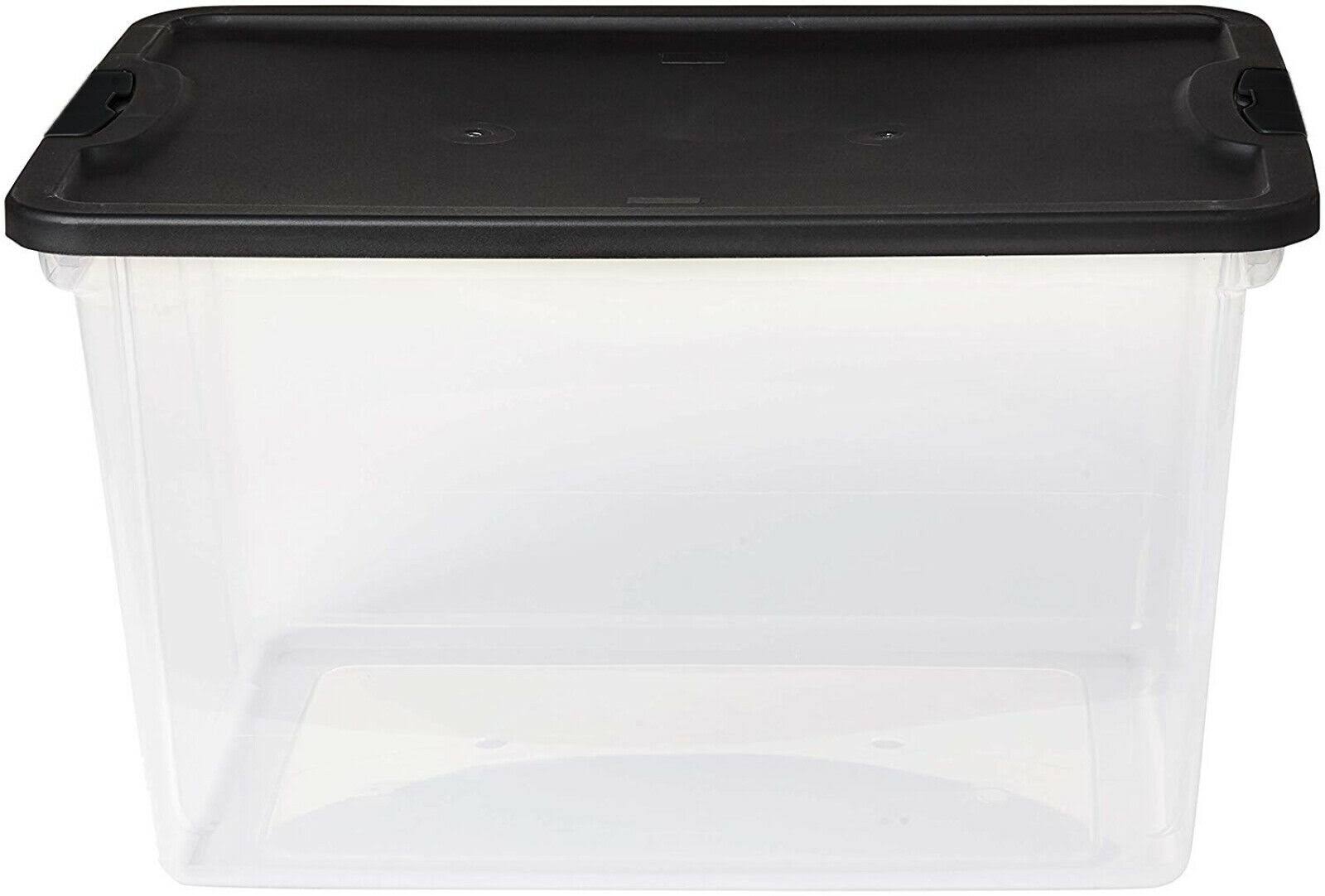 Mainstays 64 Quart Latching Clear Storage Container with Black Lid, Set of BCJBWK_6BU7 Mainstays 64 Quart Latching Clear Storage Container with Black Lid, Set of BCJBWK_6BU7