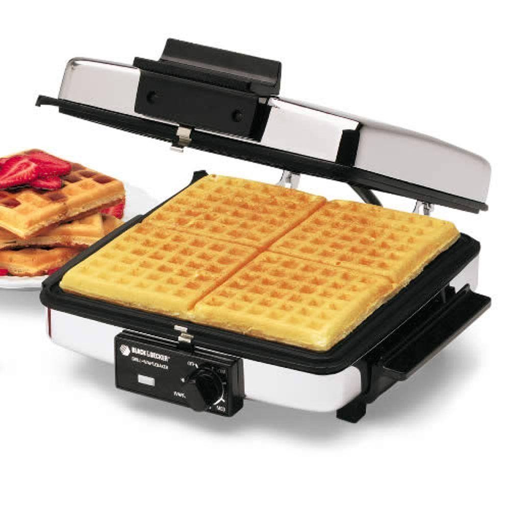 Black and Decker 4 Black Stainless Steel Waffle NHP2YV_KDQ2 Black and Decker 4 Black Stainless Steel Waffle NHP2YV_KDQ2