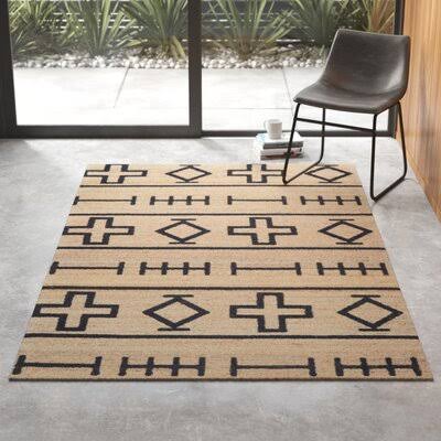 Hadley Geometric Handwoven Jute/Sisal/Cotton Natural/Black Area Rug Mistana Rug Size: Rectangle 2' 6 EVTBW5_BDCY Hadley Geometric Handwoven Jute/Sisal/Cotton Natural/Black Area Rug Mistana Rug Size: Rectangle 2' 6 EVTBW5_BDCY