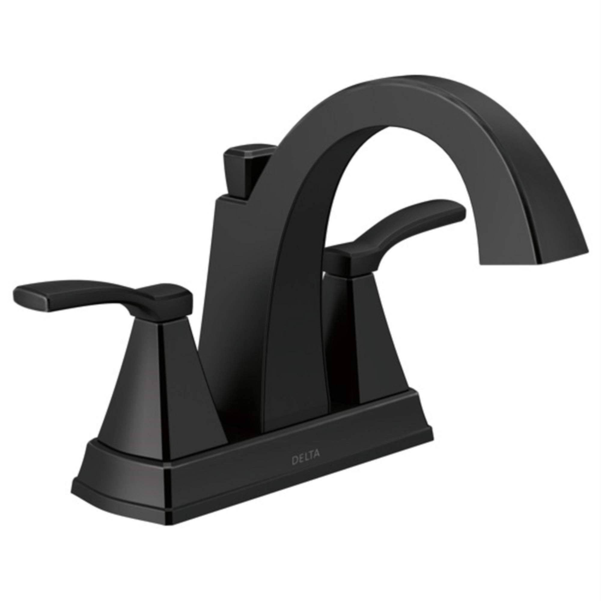 Delta Flynn Black Centerset Bathroom Faucet 4 in. XTCYTQ_VGSG Delta Flynn Black Centerset Bathroom Faucet 4 in. XTCYTQ_VGSG