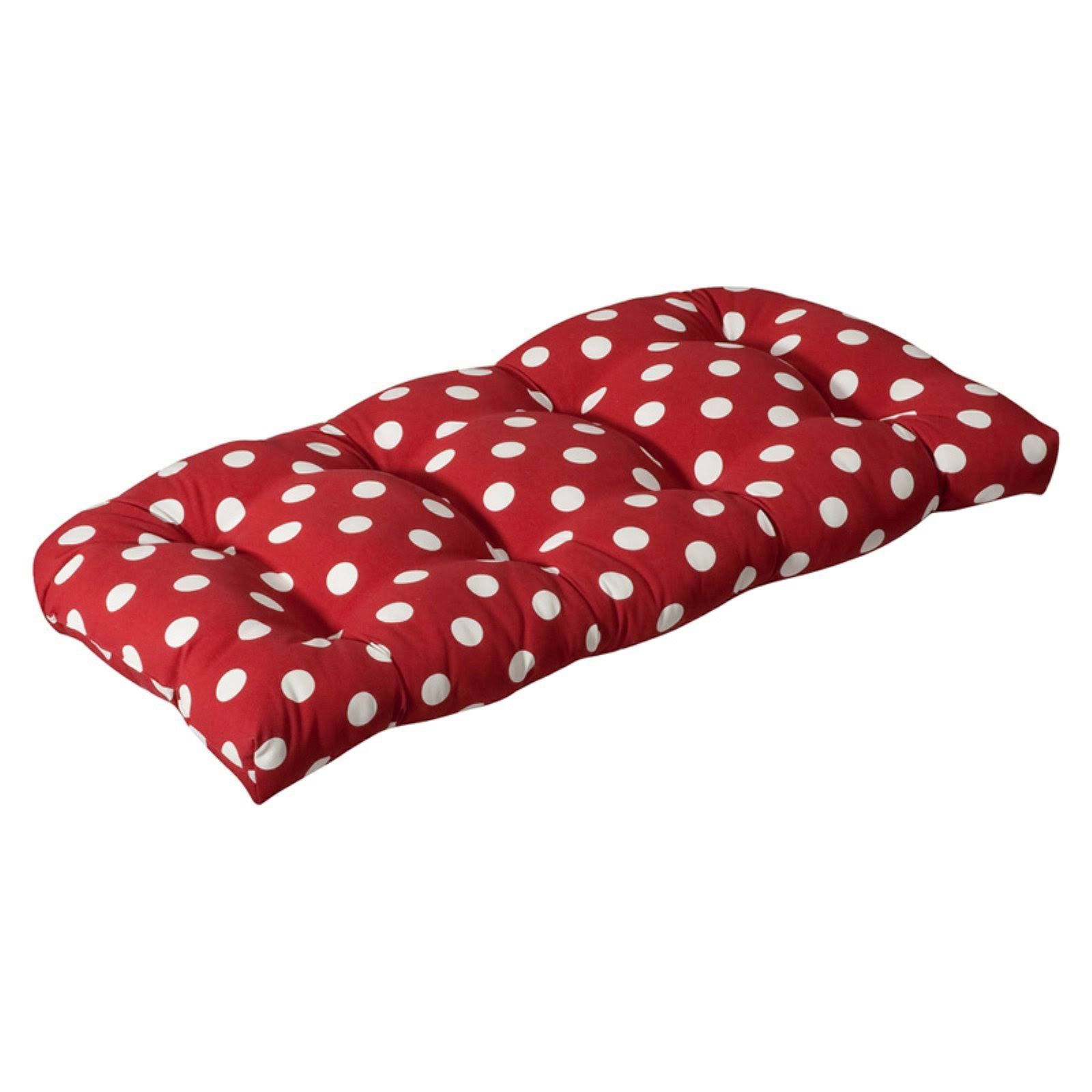 Pillow Perfect Outdoor Polka Dot Wicker Loveseat CUSHION, DYHYUK_W4WP Pillow Perfect Outdoor Polka Dot Wicker Loveseat CUSHION, DYHYUK_W4WP