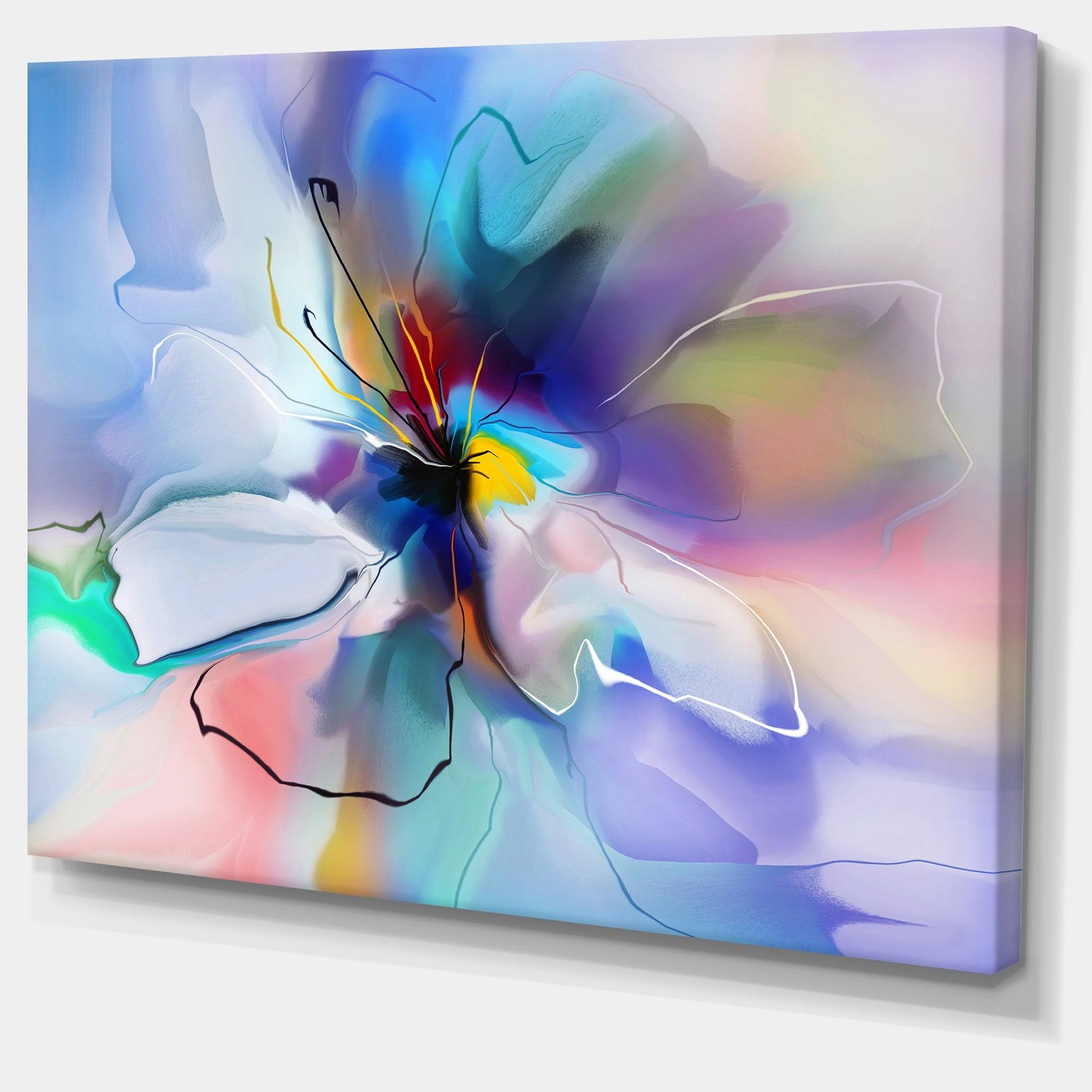 Designart 'Abstract Creative Blue Flower ' Extra Large Floral Wall Art, Size 40 inch x 30 XIGTJX_42R5 Designart 'Abstract Creative Blue Flower ' Extra Large Floral Wall Art, Size 40 inch x 30 XIGTJX_42R5