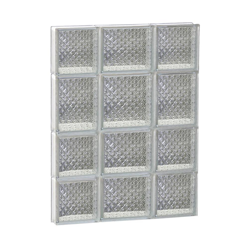 REDI2SET Diamond Glass Pattern Frameless Replacement Glass Block Window (Rough Opening 20-in x 26-in; Actual 19.2500-in x 25-BNFJSW_OJ5J