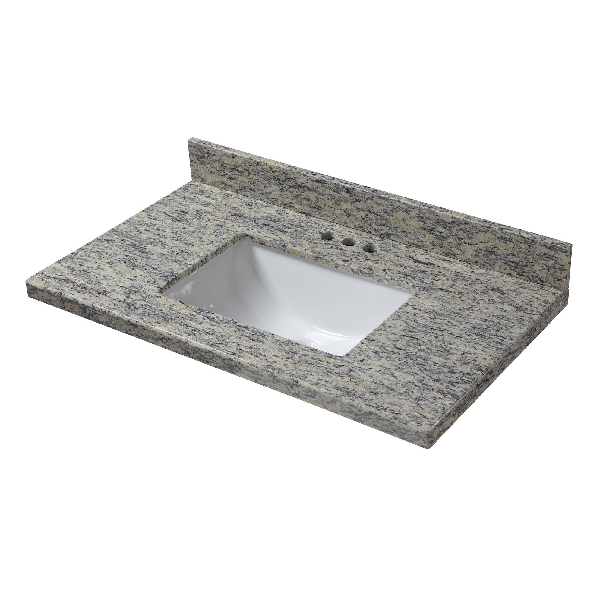 Cahaba 25 in. x 19 in. Santa Cecilia Granite Vanity Top with Trough Bowl and 4 in. Faucet DAPQON_OMLI Cahaba 25 in. x 19 in. Santa Cecilia Granite Vanity Top with Trough Bowl and 4 in. Faucet DAPQON_OMLI