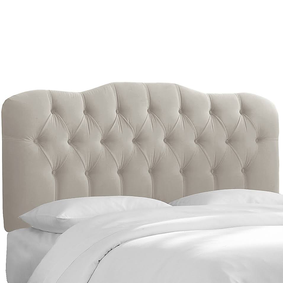 Skyline Furniture Cranford Velvet Queen Headboard in Light 2JVHBO_CPYW Skyline Furniture Cranford Velvet Queen Headboard in Light 2JVHBO_CPYW
