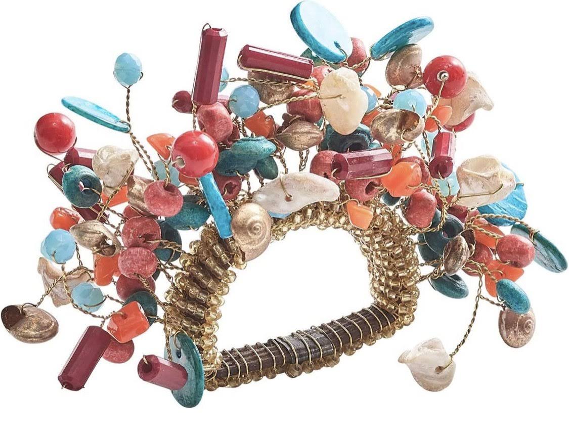 Kim Seybert - Cozumel Napkin Ring - Set of 4 - Coral/YCGX7S_GWOM Kim Seybert - Cozumel Napkin Ring - Set of 4 - Coral/YCGX7S_GWOM