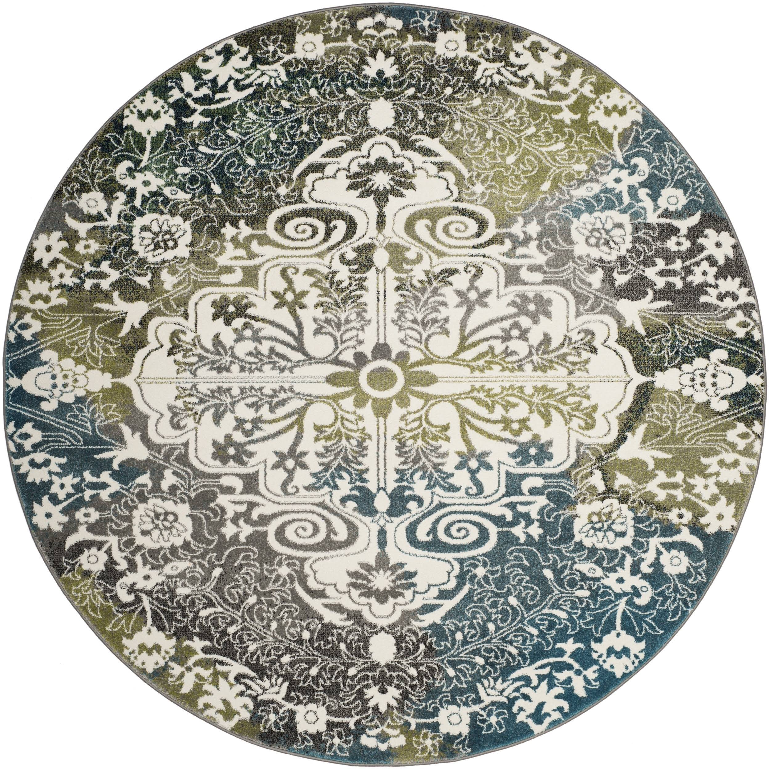 Safavieh Watercolor WTC669B Ivory / Peacock Blue Rug 6'QSK2AL_5DFD Safavieh Watercolor WTC669B Ivory / Peacock Blue Rug 6'QSK2AL_5DFD