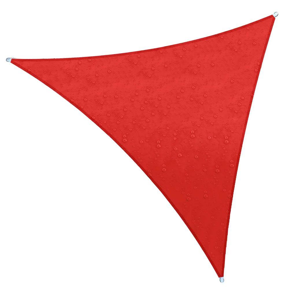 ColourTree 12 ft. x 12 ft. 220 GSM Waterproof Red Triangle Sun Shade Sail Screen Canopy, Outdoor Patio and Pergola LFFV1A_XWAE