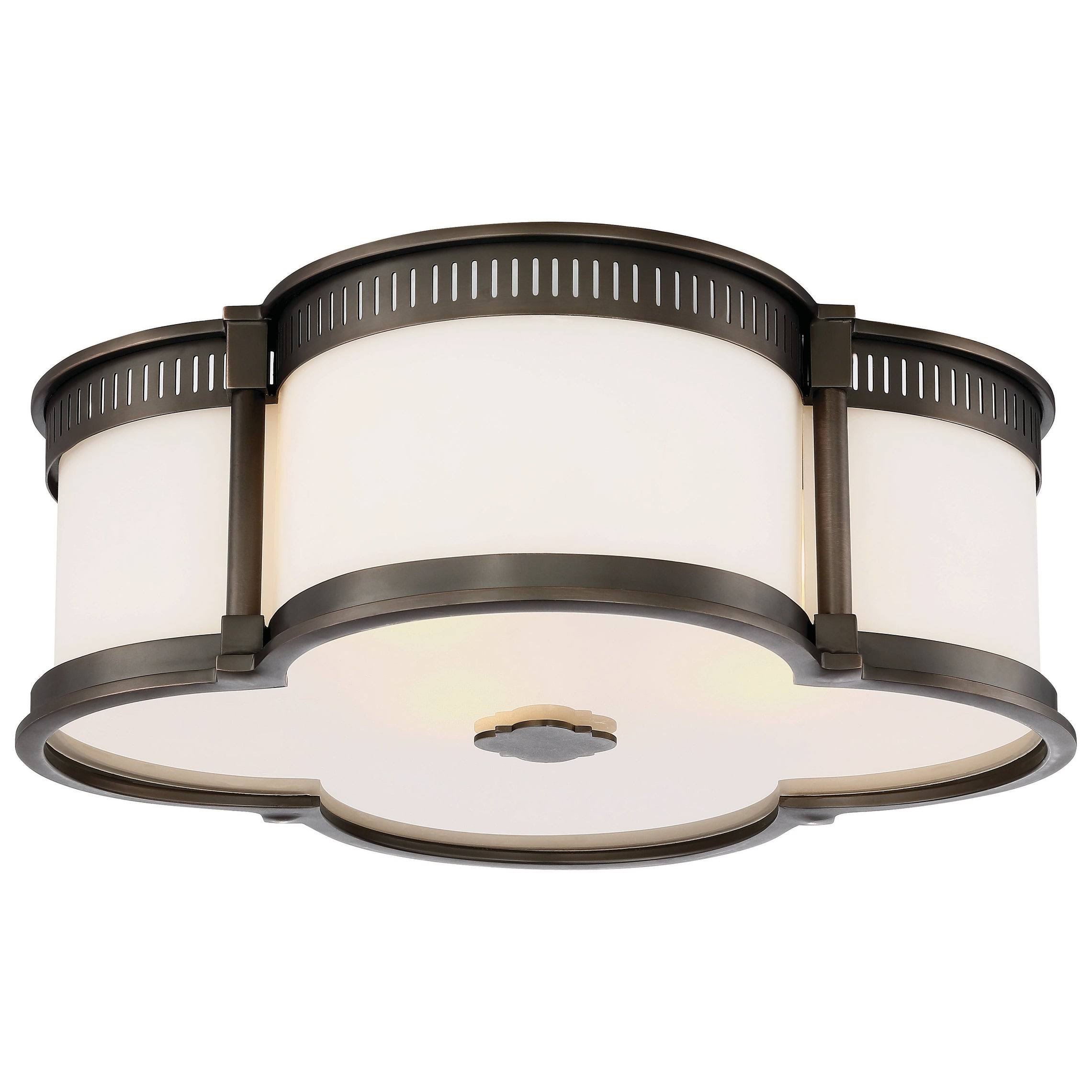 Minka Lavery 16.25-in Harvard Court Bronze LED Flush Mount Light | 824-281-SYYUKT_JDE8