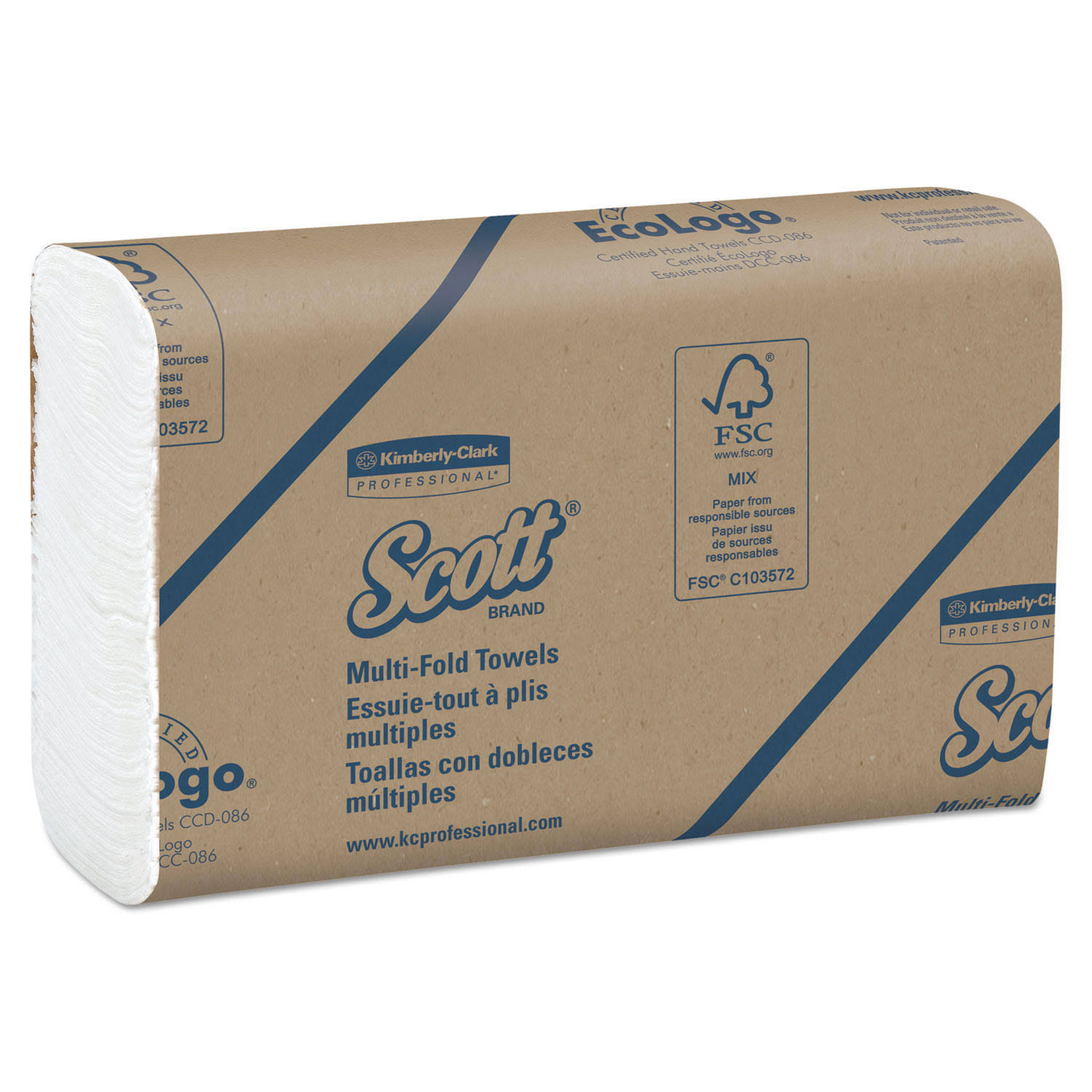 Scott Multi-Fold Paper Towels 8 x 9 2/5 White 250/Pack 16 Packs/TO7WI7_DMOY