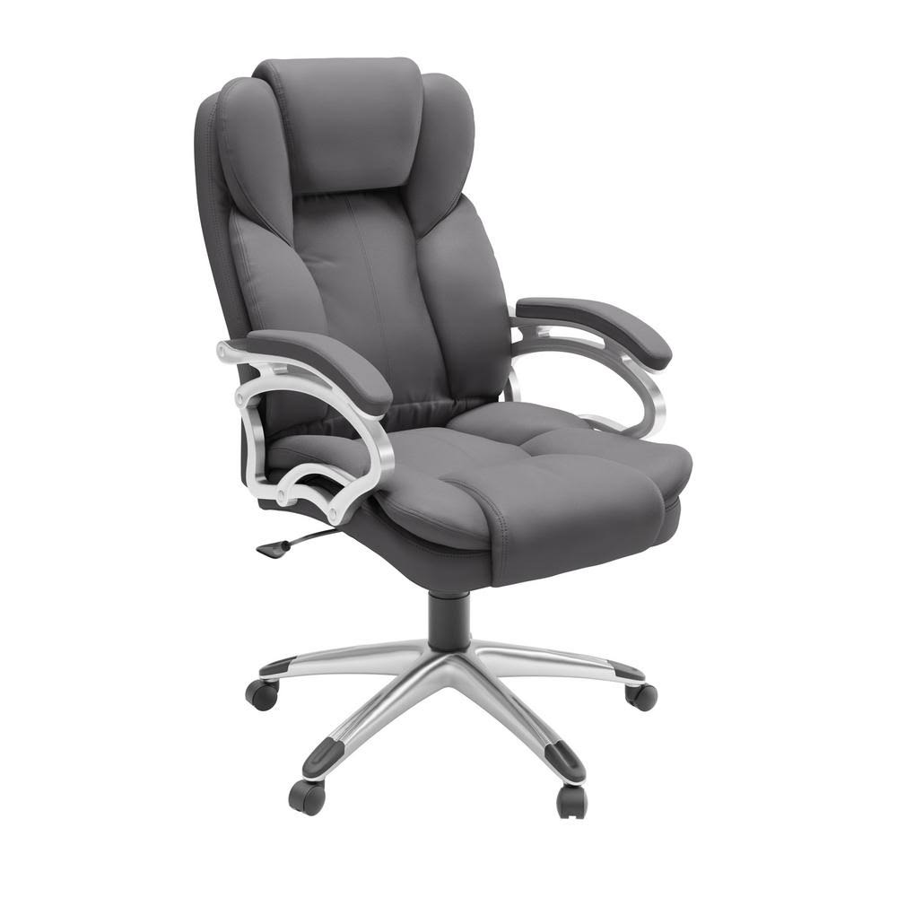 CorLiving Executive Leatherette Office Chair, Steel XCFNTO_DZJI