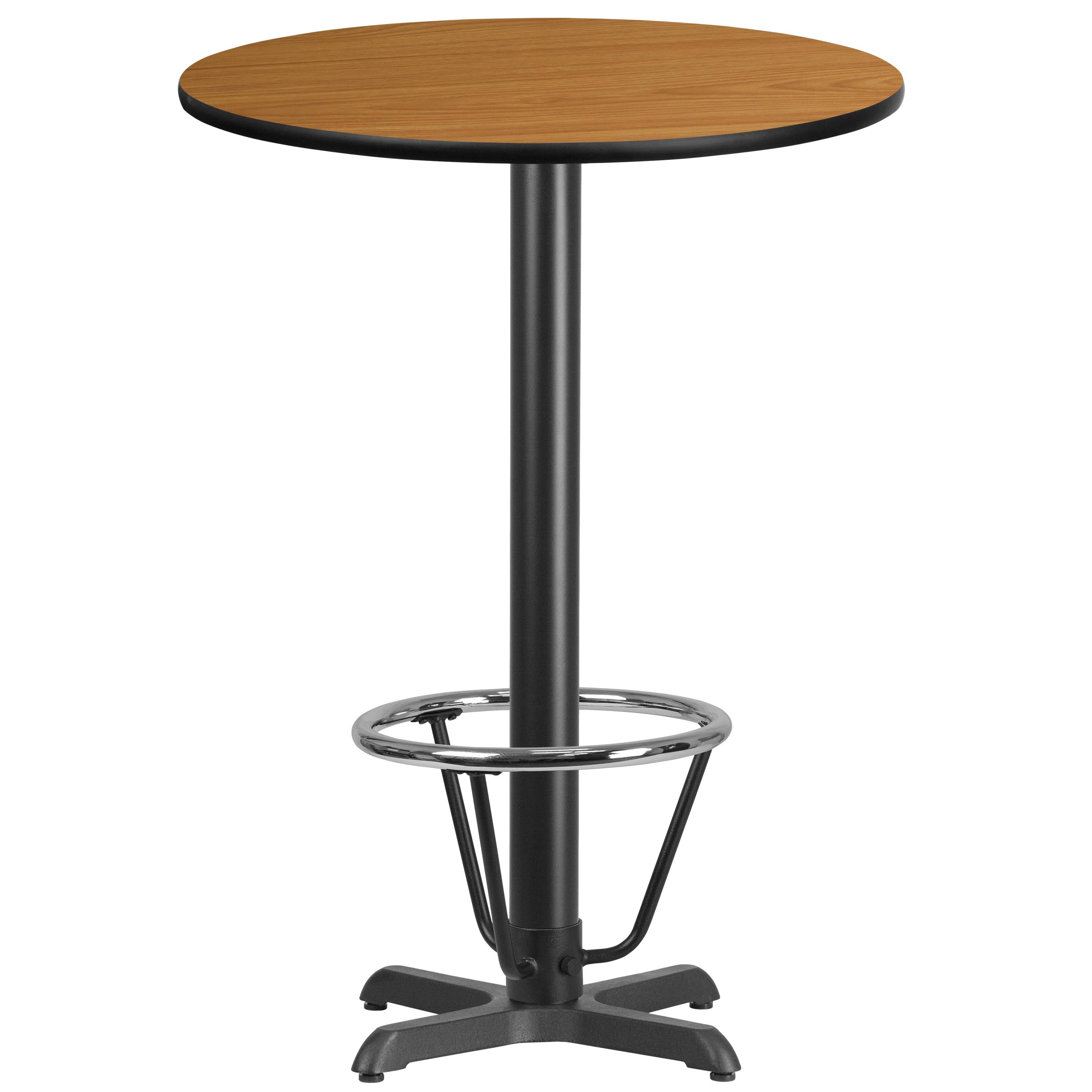 Flash Furniture 30'' Round Natural Laminate Table Top with 22'' x 22'' Bar Height Table Base and Foot OFPFSP_YSLZ Flash Furniture 30'' Round Natural Laminate Table Top with 22'' x 22'' Bar Height Table Base and Foot OFPFSP_YSLZ