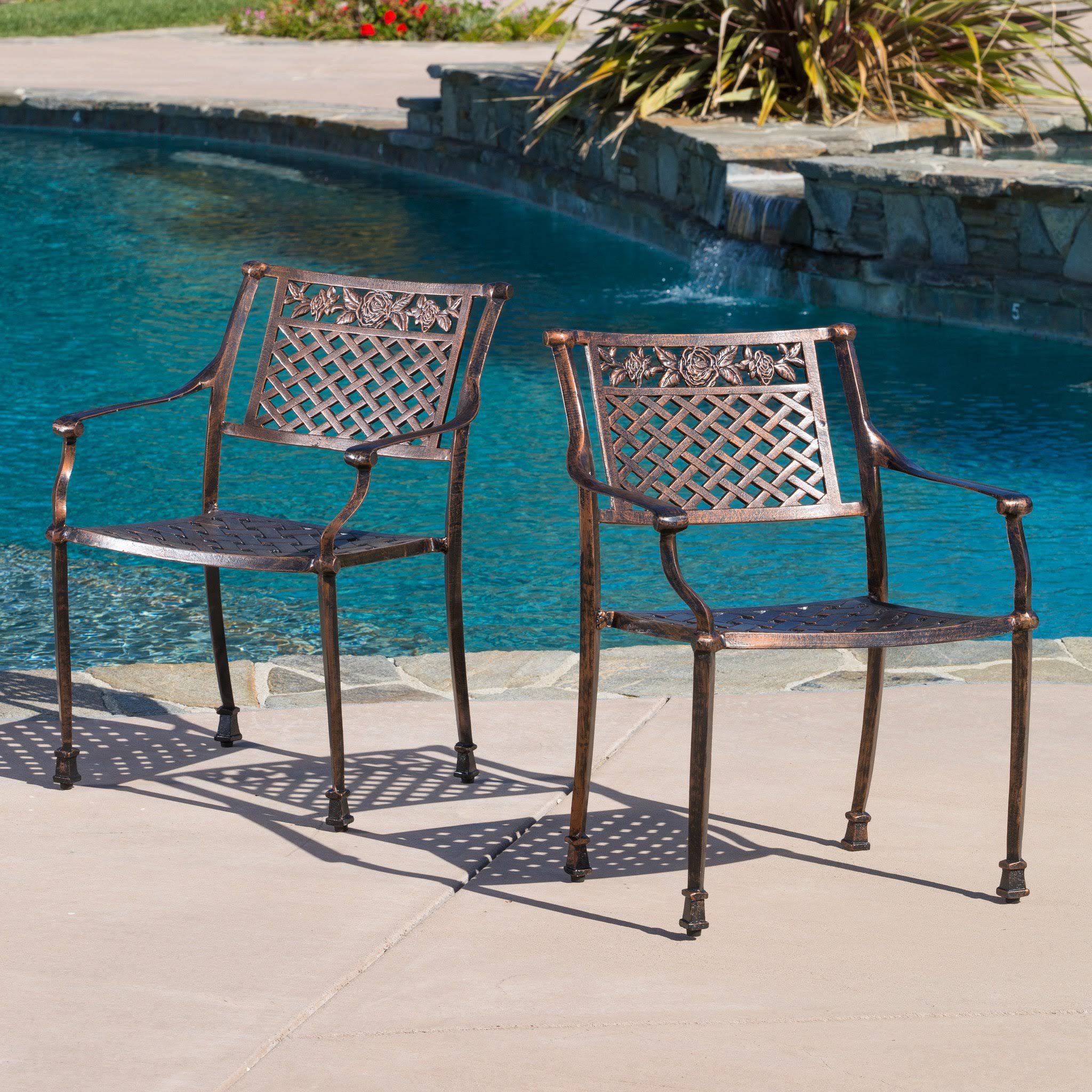 Sierra Outdoor Cast Aluminum Dining Chairs (Set of 2) ARVWFZ_5ZLV