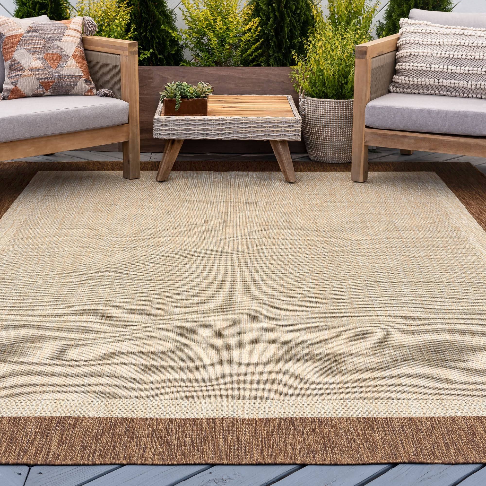 Alise Rugs Exo Transitional Solid Border Indoor Outdoor Area Rug - 5'3'' x 7'3'' - Gold/J1QSS6_1AHT Alise Rugs Exo Transitional Solid Border Indoor Outdoor Area Rug - 5'3'' x 7'3'' - Gold/J1QSS6_1AHT