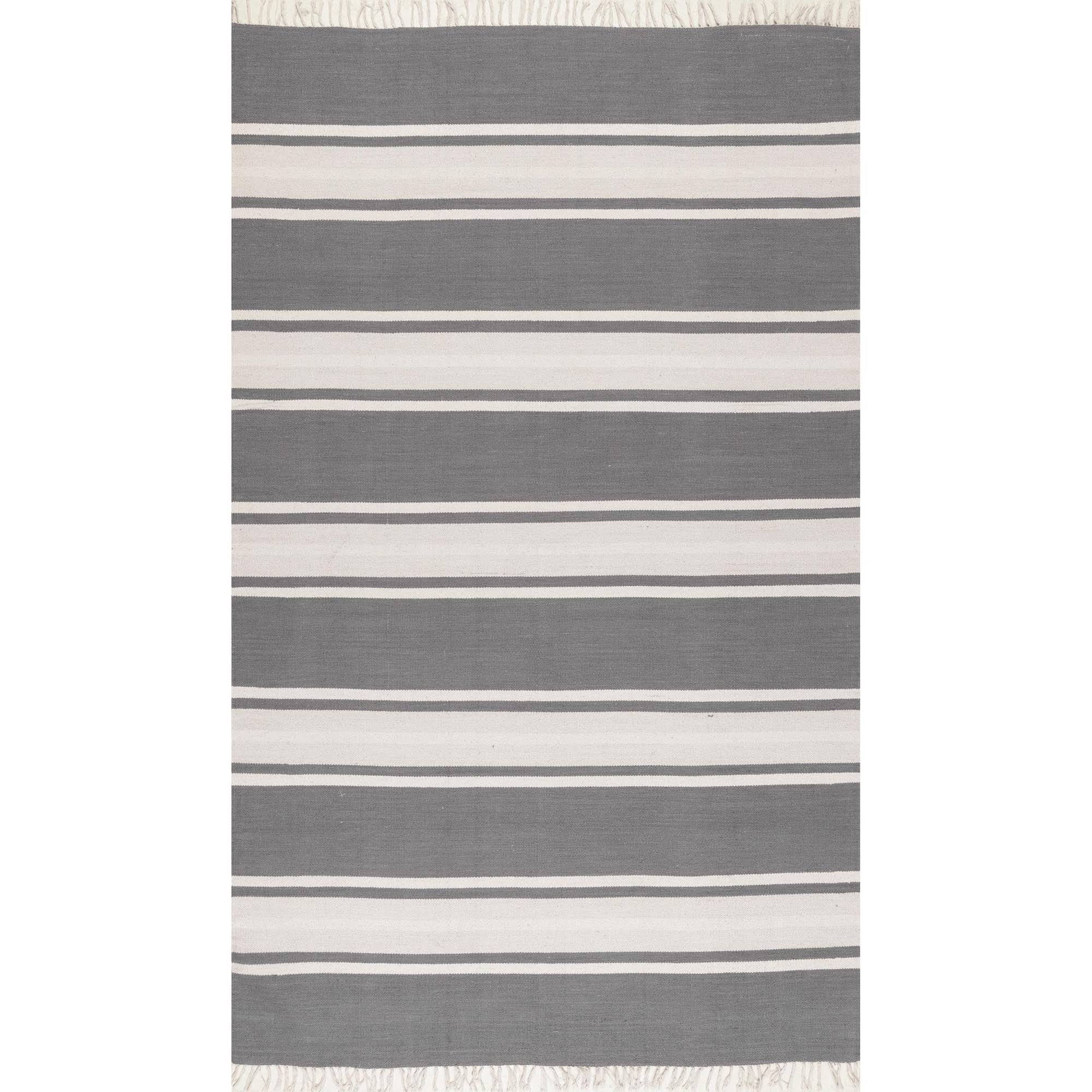 nuLOOM Rugs Allie Striped Flatweave Dark Gray 7' FWI4A4_UOH1 nuLOOM Rugs Allie Striped Flatweave Dark Gray 7' FWI4A4_UOH1