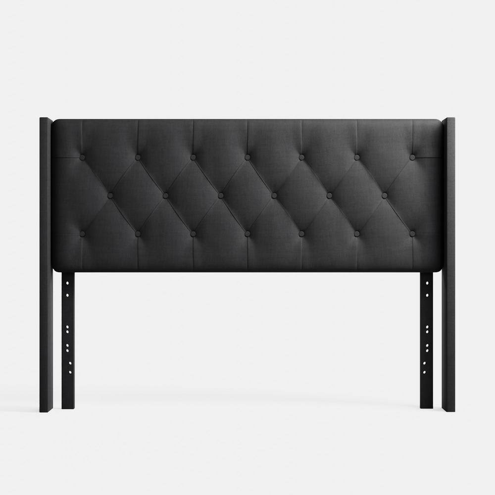 Brookside Bella Low Profile Charcoal Queen Wingback Headboard, UC7URO_ESOZ Brookside Bella Low Profile Charcoal Queen Wingback Headboard, UC7URO_ESOZ