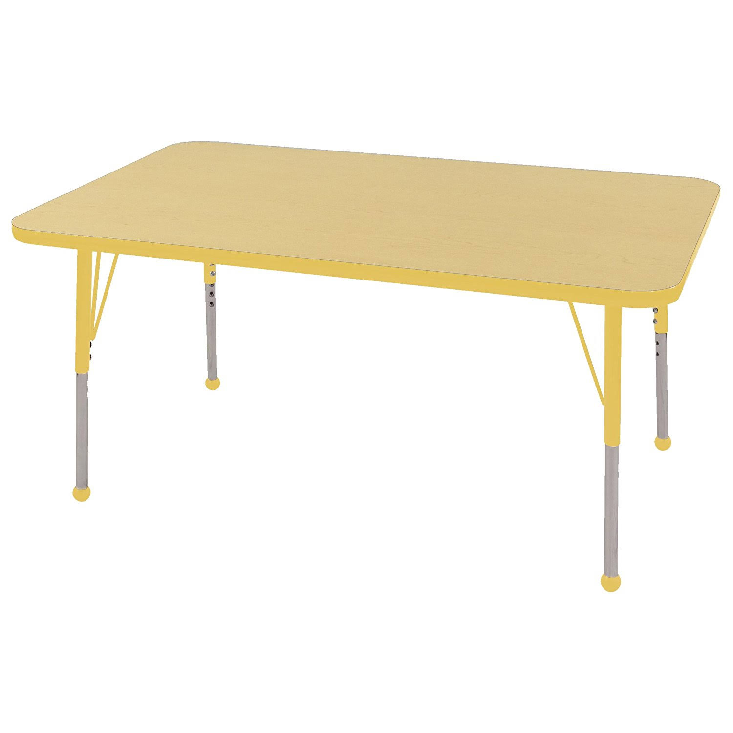 Ecr4kids 30in x 48in Rectangle Everyday T-Mold Adjustable Activity Table Maple/Yellow - Standard U2OKYZ_YT4G Ecr4kids 30in x 48in Rectangle Everyday T-Mold Adjustable Activity Table Maple/Yellow - Standard U2OKYZ_YT4G
