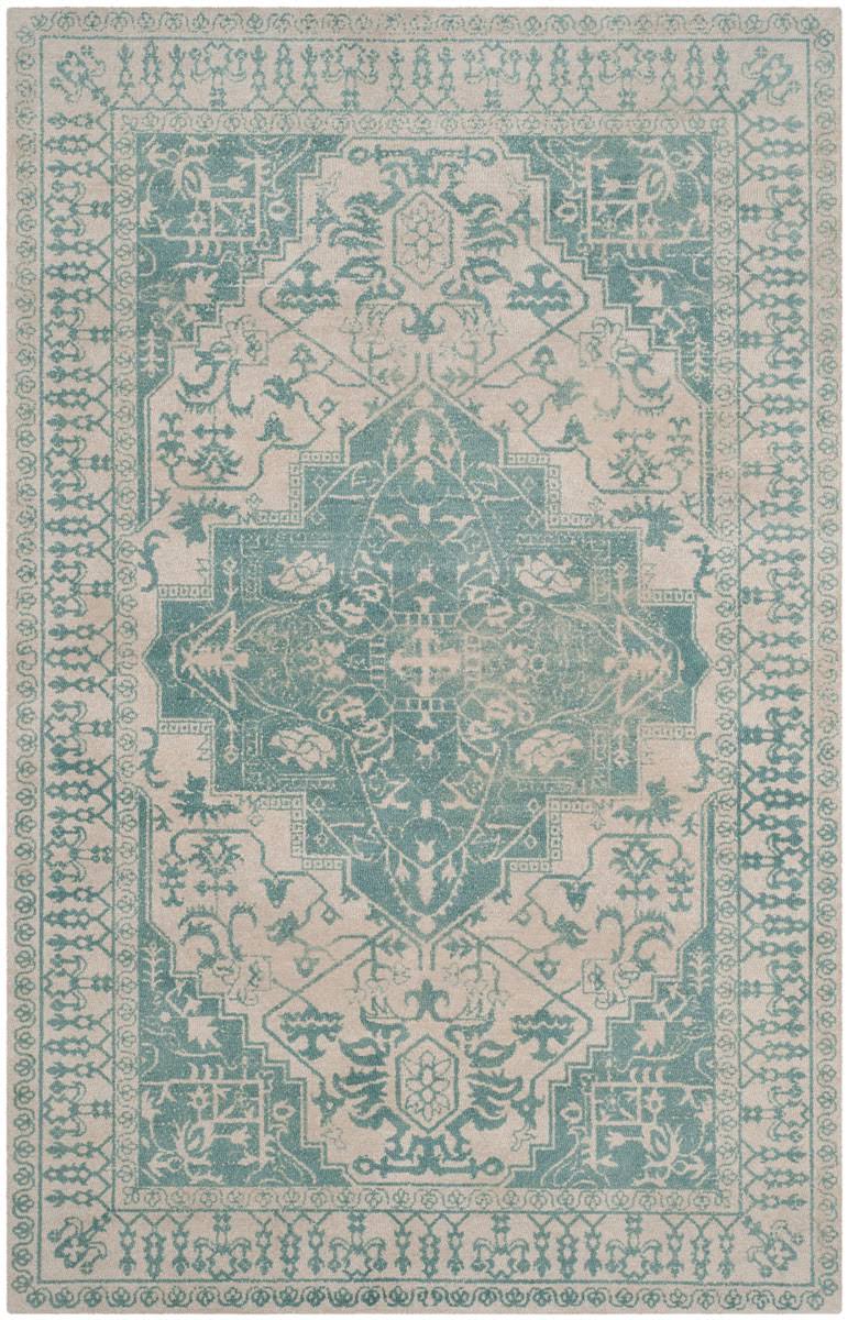 Restoration Vintage Rug Ivory Turquoise 8'x10' N1RTJA_Y5UV Restoration Vintage Rug Ivory Turquoise 8'x10' N1RTJA_Y5UV