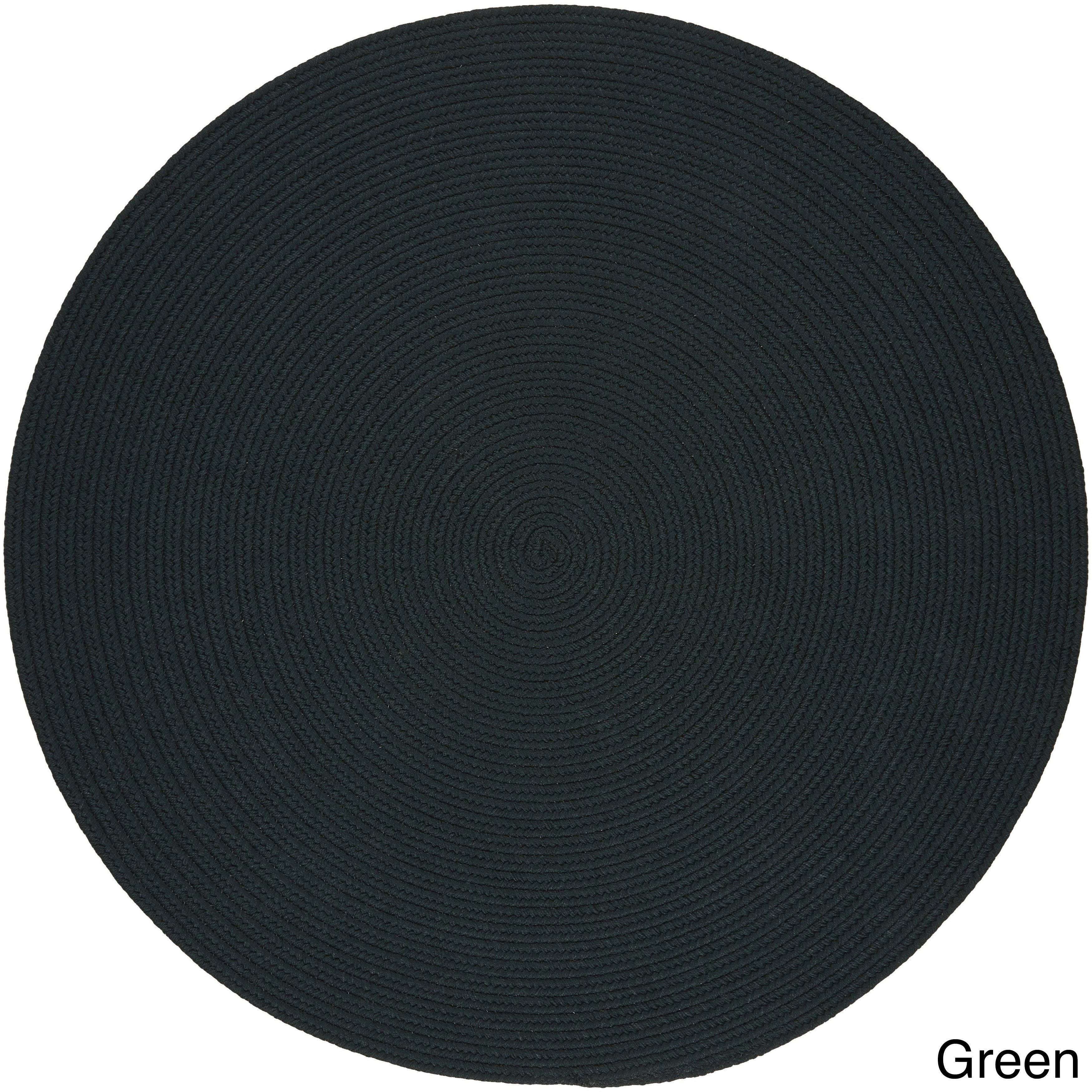 Rhody Rug Madeira Indoor/Outdoor Braided Rug - Spruce Green - 6' SZW7SN_CT5C