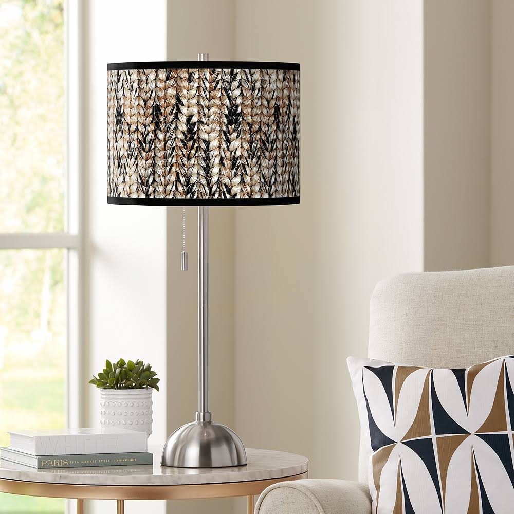 Giclee Glow Braided Jute Giclee Brushed Nickel Table Lamp, MODANP_NQC2 Giclee Glow Braided Jute Giclee Brushed Nickel Table Lamp, MODANP_NQC2