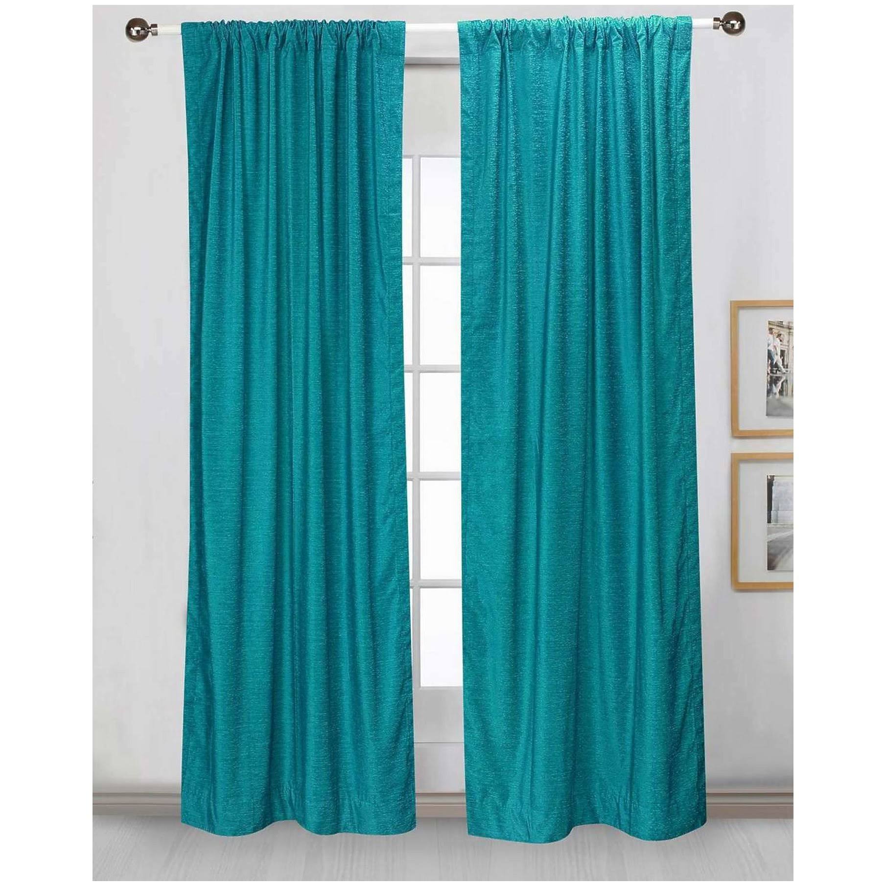 Turquoise Rod Pocket Velvet Curtain / Drape / Panel - UW5KPU_4ANZ Turquoise Rod Pocket Velvet Curtain / Drape / Panel - UW5KPU_4ANZ