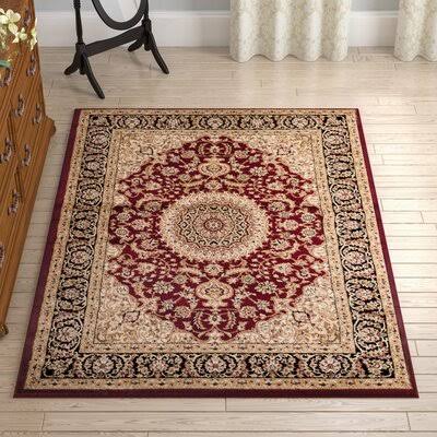 Fleur De Lis Living Cockermouth Oriental Burgundy Area Rug, Size Rectangle 7'10 inch x 10'2 inch, AQQFWA_BUD4 Fleur De Lis Living Cockermouth Oriental Burgundy Area Rug, Size Rectangle 7'10 inch x 10'2 inch, AQQFWA_BUD4