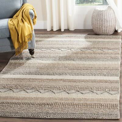 Jacques Handmade Flatweave Beige/Ivory/Light Salmon Rug Union Rustic Rug Size Rectangle 4' x 6' CBBXUX_HZP6