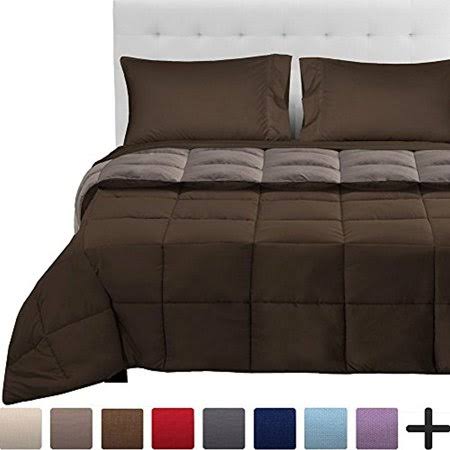Bare Home 5-Piece Reversible Bed-in-a-Bag - Queen (Comforter Cocoa / Taupe, Sheet Set Cocoa), WSXKPC_HDQ6 Bare Home 5-Piece Reversible Bed-in-a-Bag - Queen (Comforter Cocoa / Taupe, Sheet Set Cocoa), WSXKPC_HDQ6