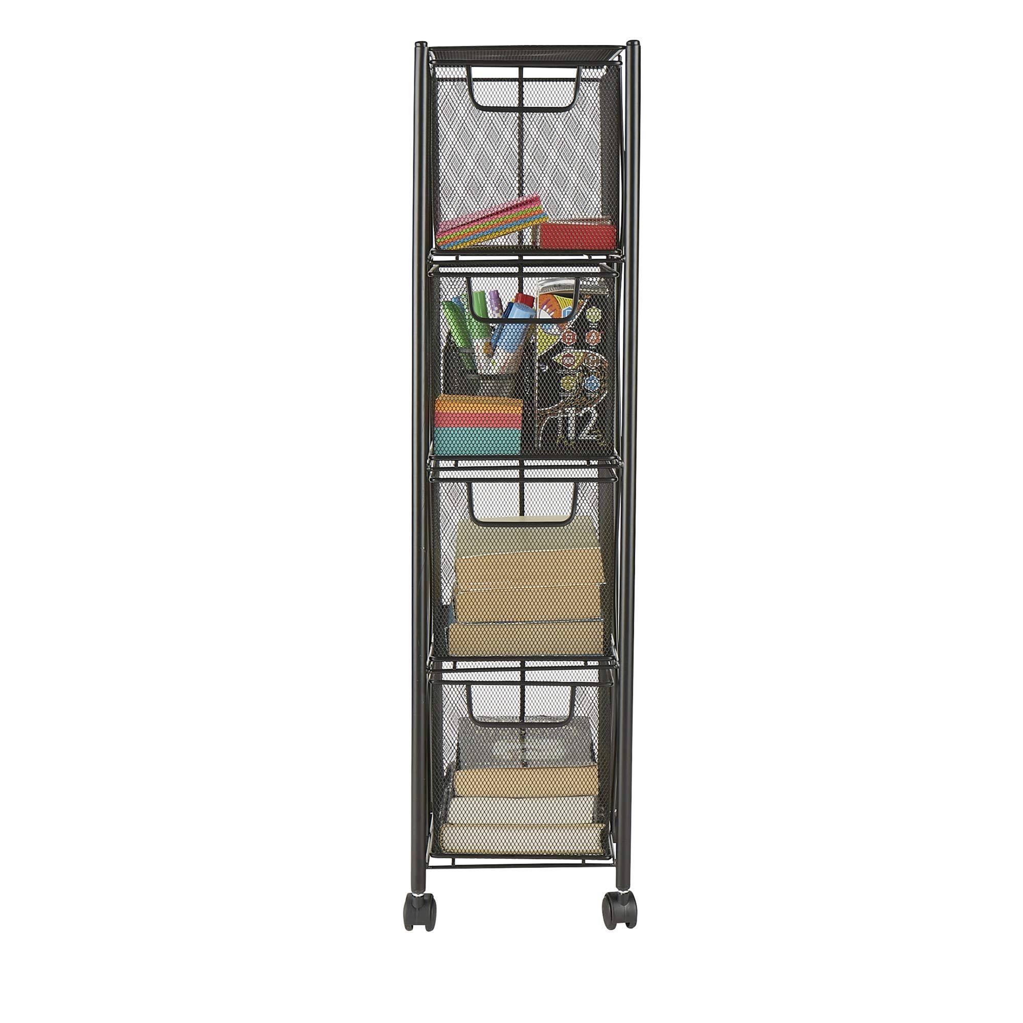 Mind Reader 4-Drawer Mesh Rolling Office JNXBSG_CRQA