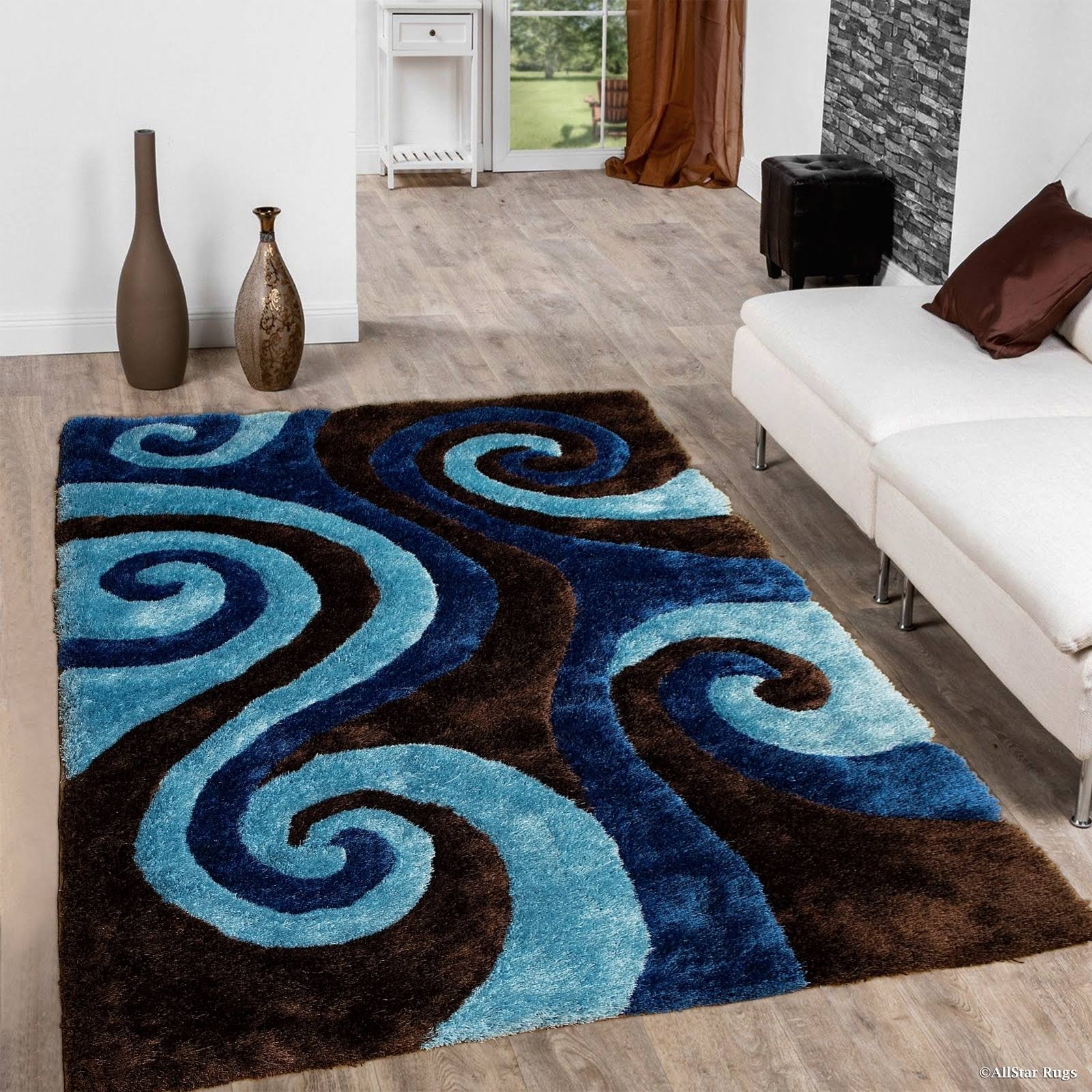 Allstar Chocolate (Brown) Modern Soft 3D Spiral Design Rug (5' x 7') TOAOCP_NTH3
