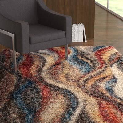 Delma Abstract Rust/Blue/Beige Area Rug Ebern Designs Rug Size Round 4' DCVT4A_OEUR Delma Abstract Rust/Blue/Beige Area Rug Ebern Designs Rug Size Round 4' DCVT4A_OEUR