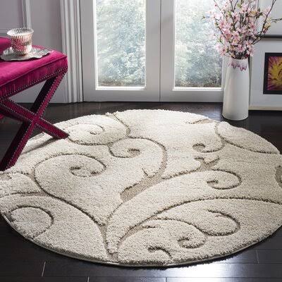Deanna Floral Cream Area Rug Ophelia Co. Rug Size Round 11' FJIL42_MQNR Deanna Floral Cream Area Rug Ophelia Co. Rug Size Round 11' FJIL42_MQNR