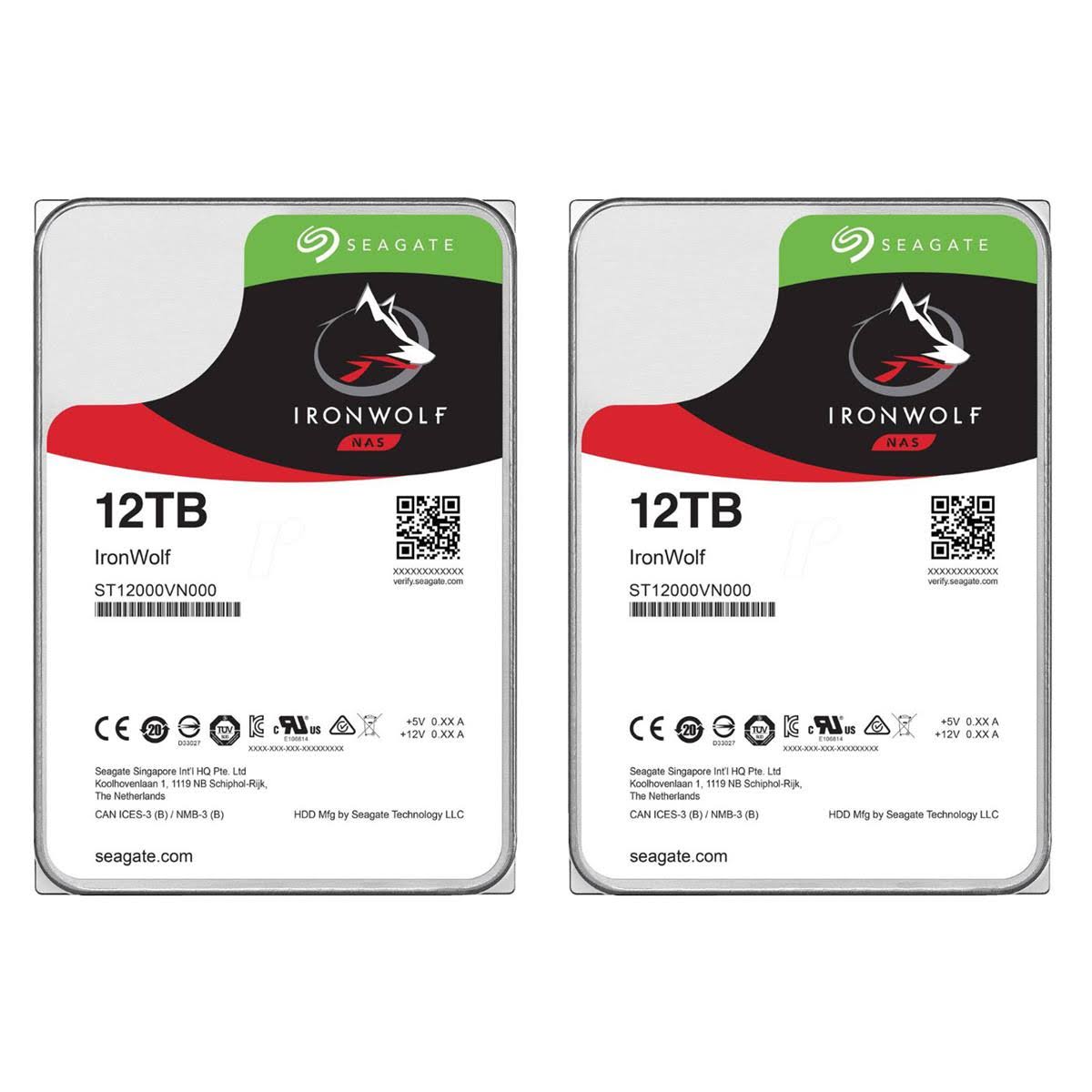 Seagate 2 Pack IronWolf 12TB NAS Internal Hard Drive - CMR 3.CGQL1V_4JLG Seagate 2 Pack IronWolf 12TB NAS Internal Hard Drive - CMR 3.CGQL1V_4JLG