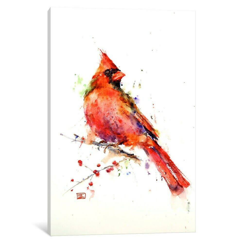 iCanvas Red Bird by Dean Crouser Canvas Print, 18 x 12 x 1.PUE7BD_FU3D iCanvas Red Bird by Dean Crouser Canvas Print, 18 x 12 x 1.PUE7BD_FU3D