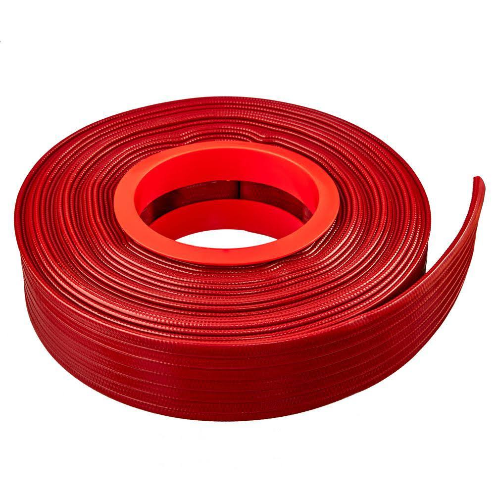 HYDROMAXX 6 in. Dia x 100 ft. Red PVC 10 Bar High Pressure Lay Flat Discharge and Backwash EYEDIZ_HTQY