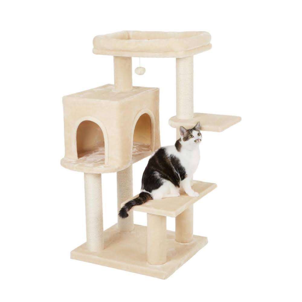 Frisco 48-in Heavy Duty Faux Fur Cat Tree Condo - DRN4GZ_NM3M Frisco 48-in Heavy Duty Faux Fur Cat Tree Condo - DRN4GZ_NM3M