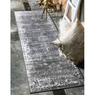 Brandt Floral Dark Gray Area Rug Mistana Rug Size Runner 2' x 9'TMF601_DJ1B Brandt Floral Dark Gray Area Rug Mistana Rug Size Runner 2' x 9'TMF601_DJ1B