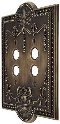 Como Double Push Button Switch Plate in Antique-By-Hand 287-INH1IF_CZRO