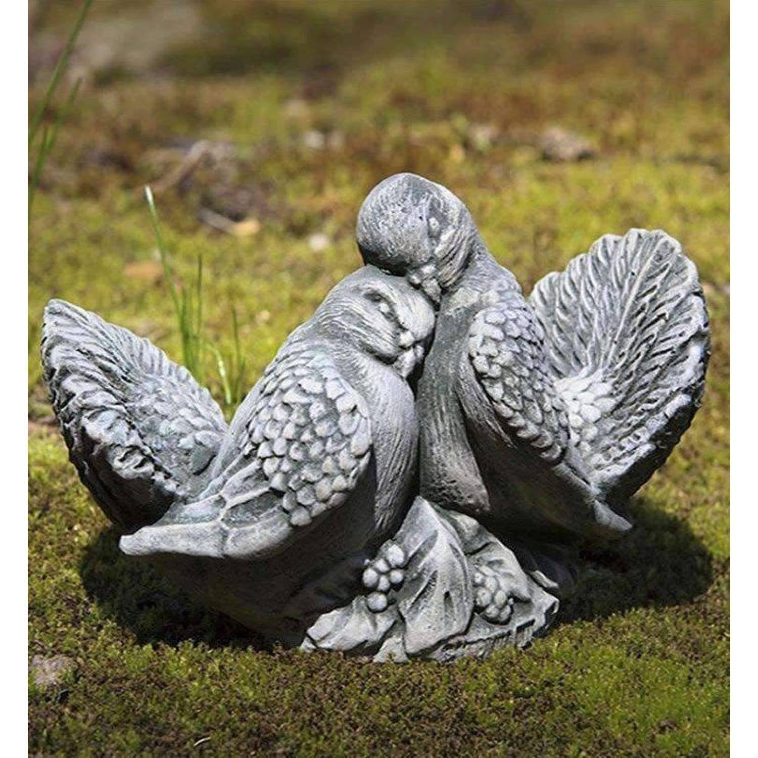 Campania International Aged Limestone Dove Small Pair A3YLPL_JPGO Campania International Aged Limestone Dove Small Pair A3YLPL_JPGO