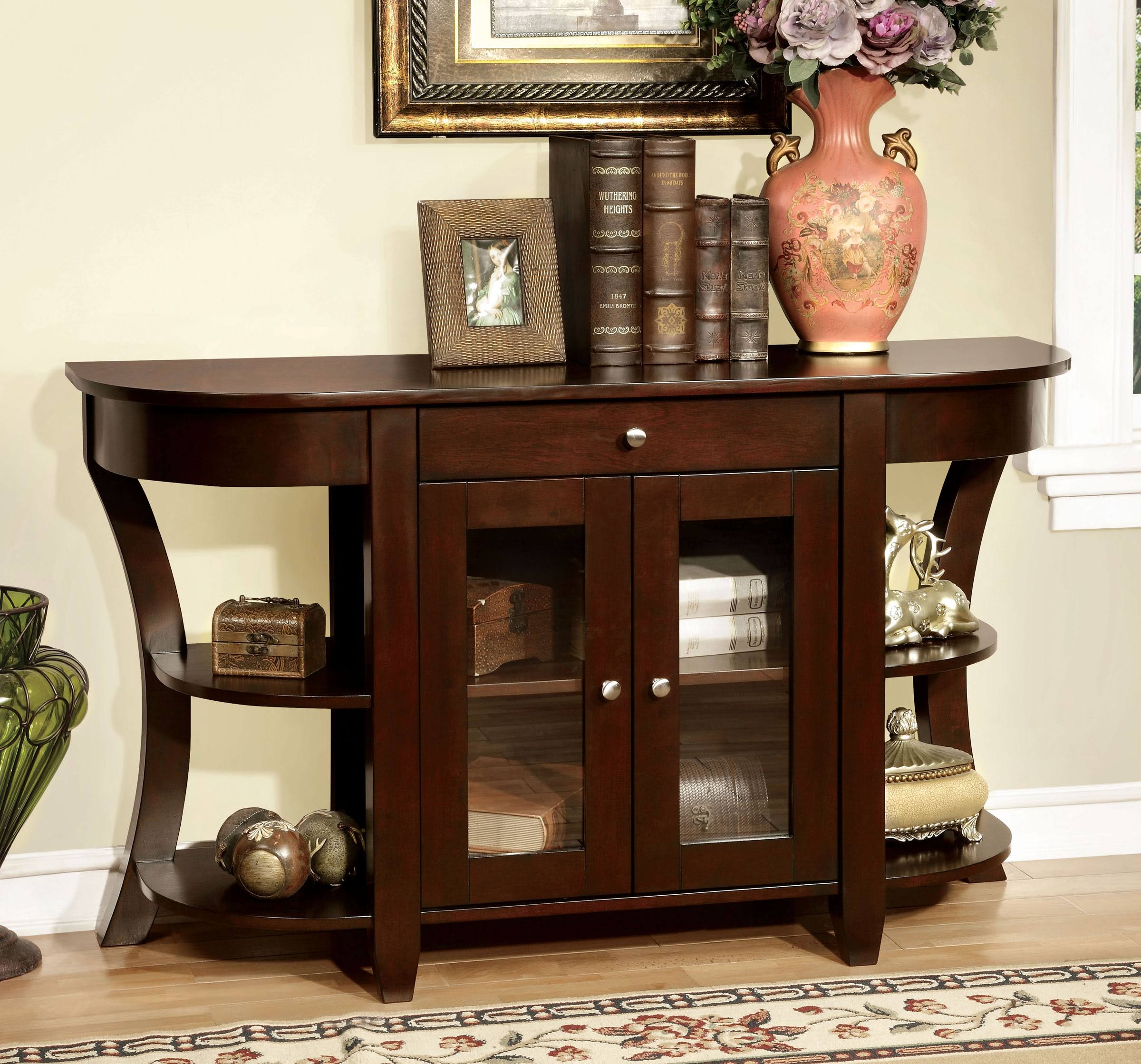 Furniture of America Newell Dark Cherry Console 3TLCAY_CYLA