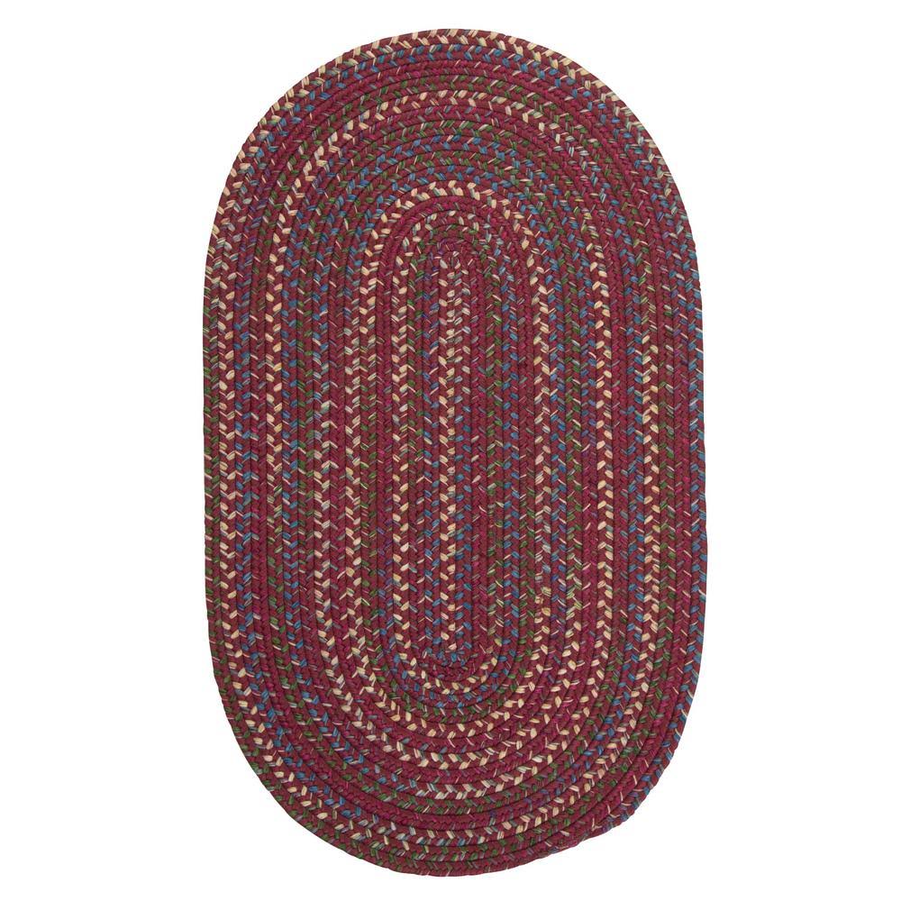 Colonial Mills Millwork Red 8 ft. x 10 ft. Tweed Indoor Oval Area VMP5DI_2KWG
