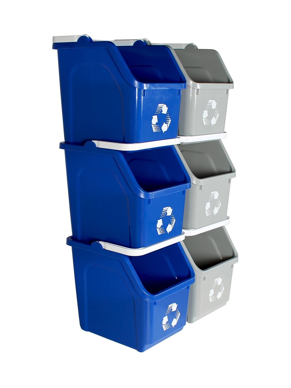 Busch Systems Mobius Loop 6 Piece 6 Gallon Recycling Bin Set; Gray/01KVM1_OUHO