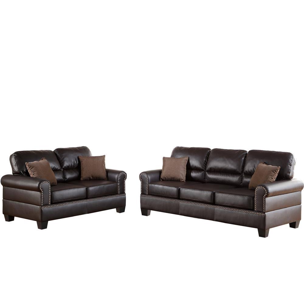 Venetian Worldwide Sibillini 2-Piece Espresso Sofa Set, QV4Z0Z_FVKQ