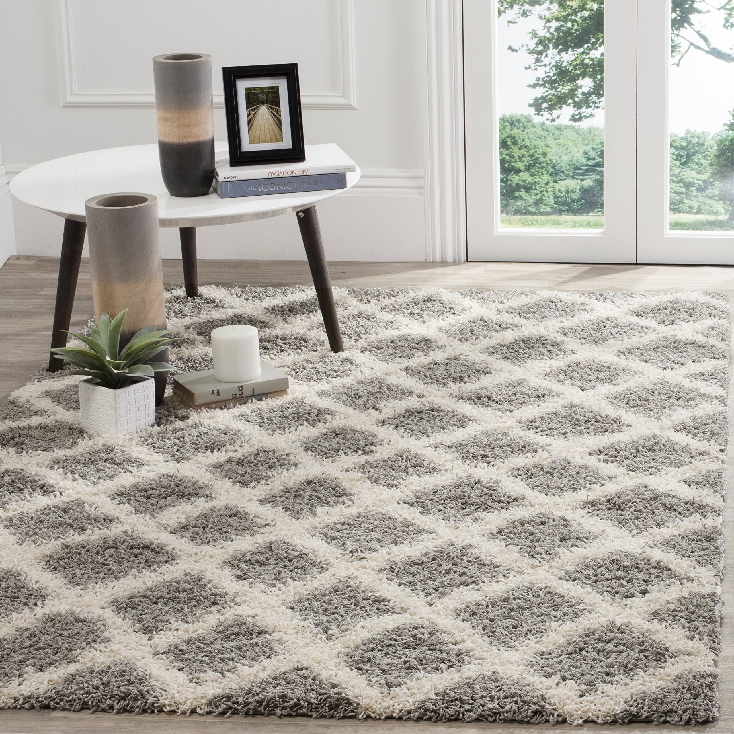 Safavieh Dallas Shag Rug Collection SGDS258G - Grey / Ivory - 5'-FOQDTK_FR4G Safavieh Dallas Shag Rug Collection SGDS258G - Grey / Ivory - 5'-FOQDTK_FR4G