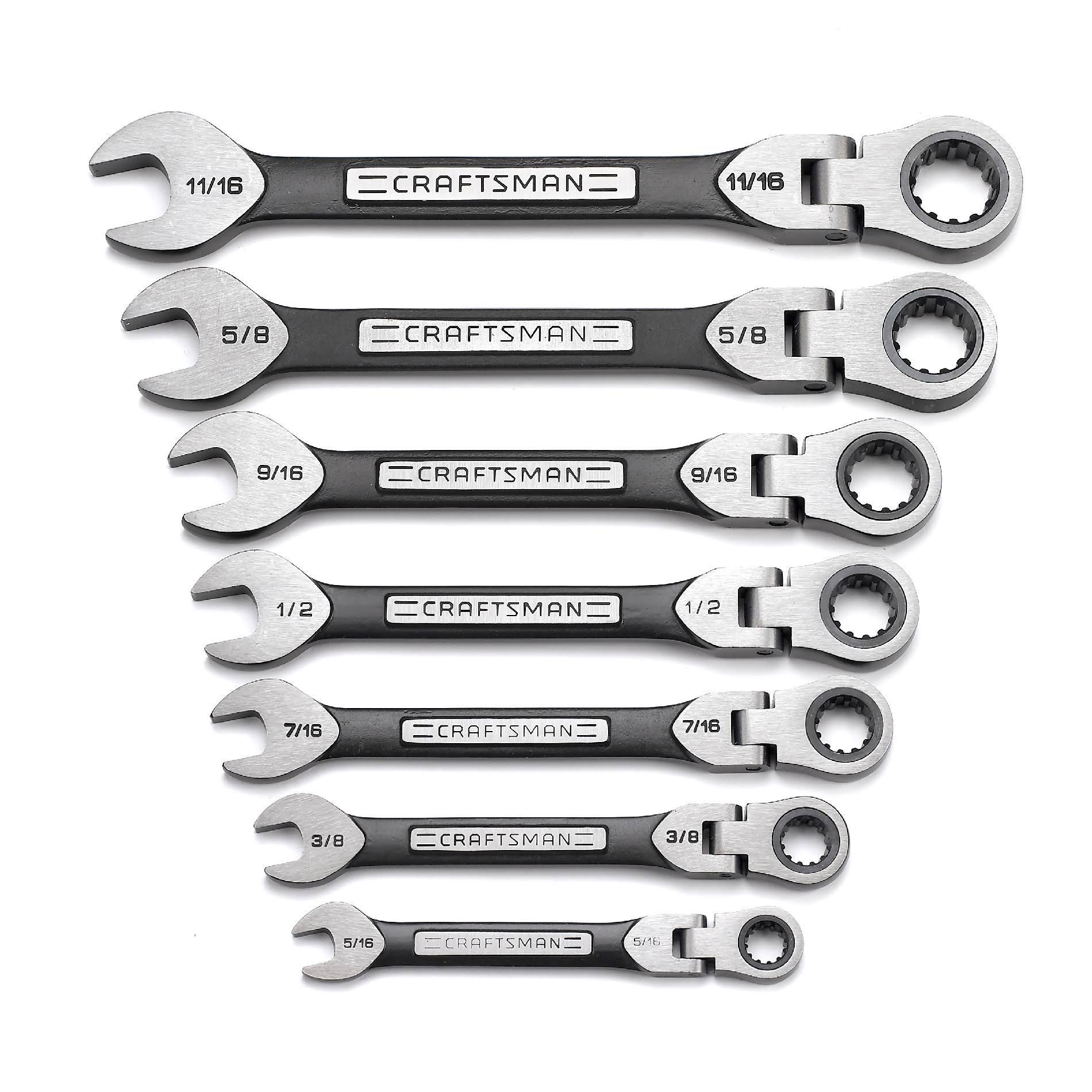 Craftsman 7-Piece inch Universal Ratcheting Flex Wrench Set, 4XJWPU_OIJJ Craftsman 7-Piece inch Universal Ratcheting Flex Wrench Set, 4XJWPU_OIJJ