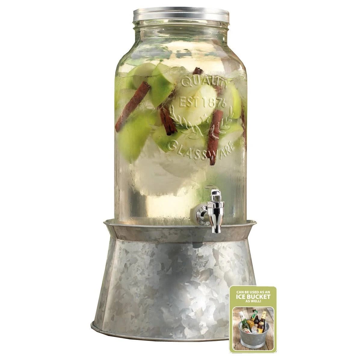 Home Essentials Clear Galvanized Beverage JHOUZU_TQ1O Home Essentials Clear Galvanized Beverage JHOUZU_TQ1O