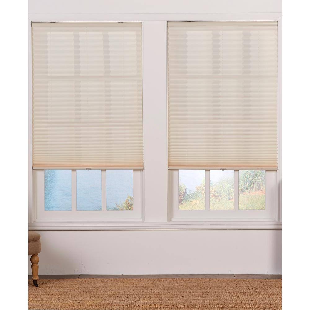 Perfect Lift Window Treatment Cut-to-Width Ecru Cordless Light Filtering Pleated Shade - 40 in. W x 48 in. L, KXTMHE_XDEU Perfect Lift Window Treatment Cut-to-Width Ecru Cordless Light Filtering Pleated Shade - 40 in. W x 48 in. L, KXTMHE_XDEU